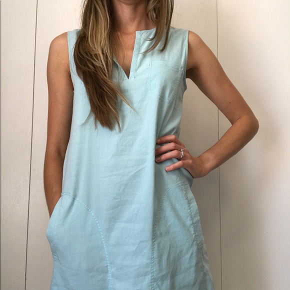 baby blue linen dress